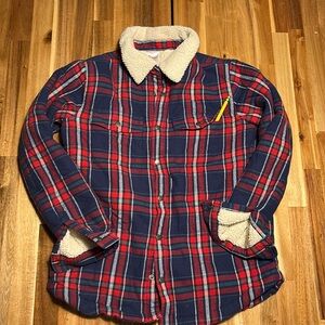 Hanna Andersson plaid flannel cozy shacket, excellent condition - cute holiday!